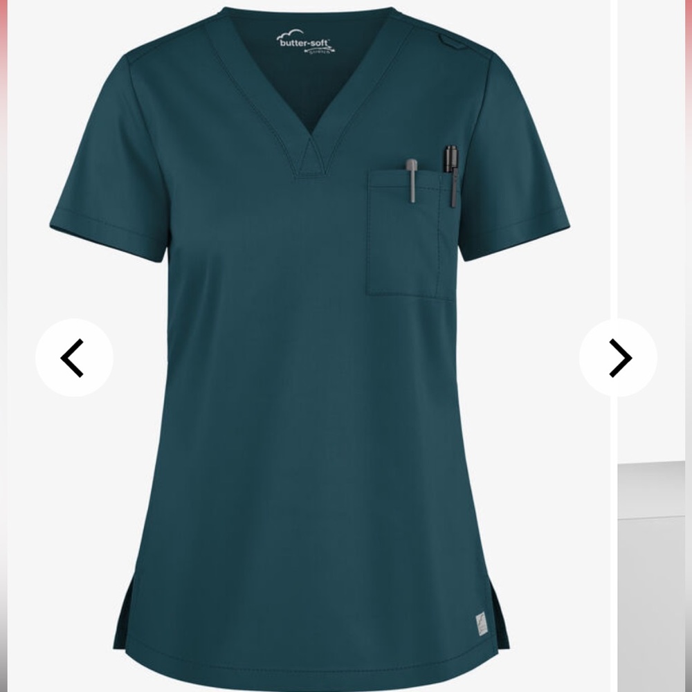 XXS carribean blue scrub top